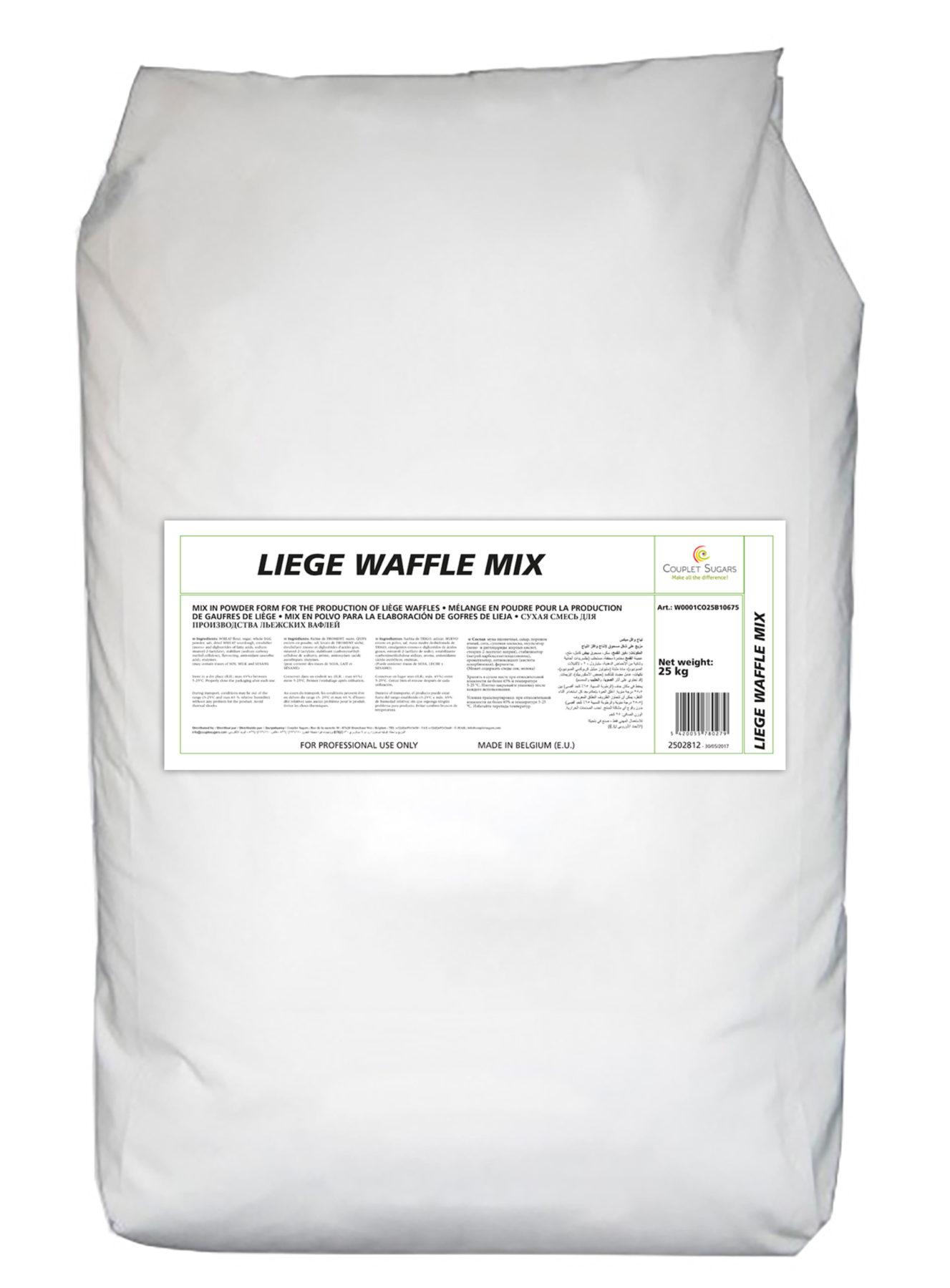 Couplet bag of 25kg Liège Waffle Mix